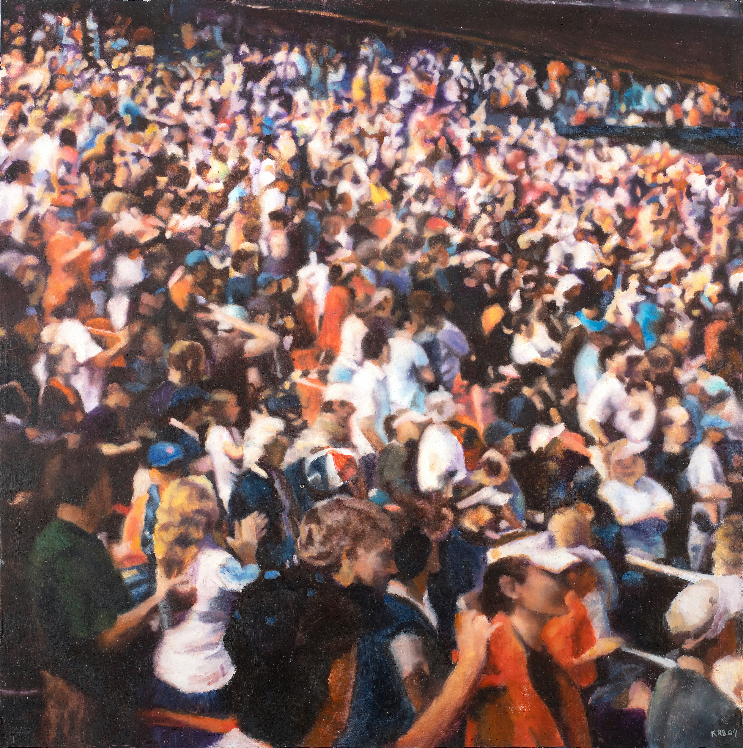 Kathleen Beausoleil, "Mets Stadium", 12 x 12 in.  Oil on Panel. Image Courtesy of the artist. 