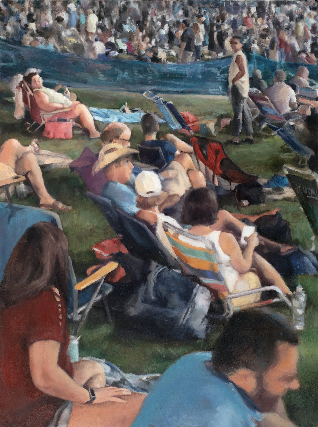 Kathleen Beausoleil, "Music Festival", 14 x 11 in.  Oil on Panel. Image Courtesy of the artist. 