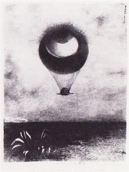 Odilon Redon, The Eye Like a Strange Balloon Goes to Infinity, 1882