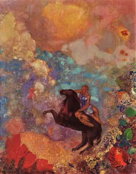 Odilon Redon, Muse on Pegasus (1907)