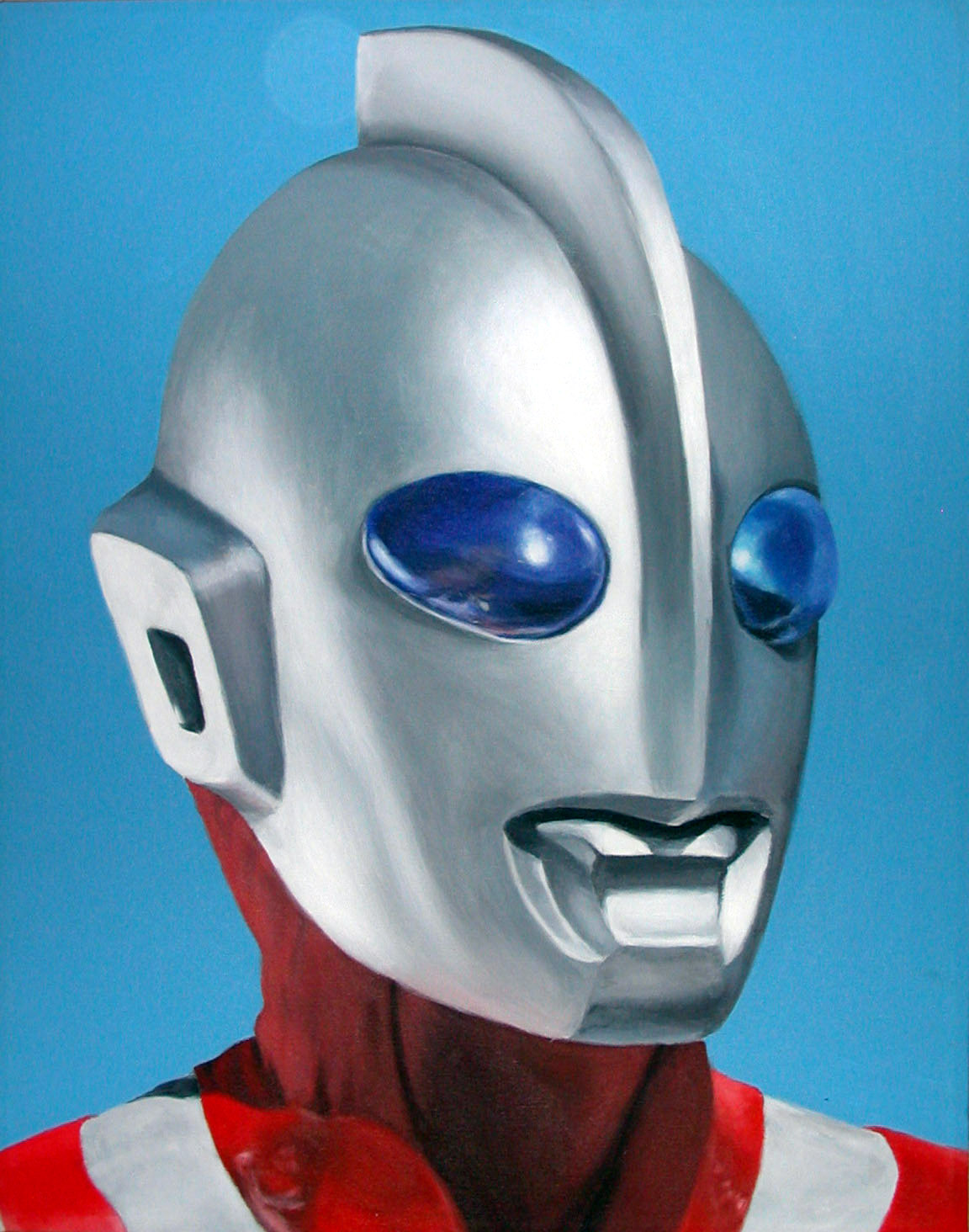 From the series Ultraman Encyclopedia by Ichiro Irie (2002-2004). Acrylic on canvas. 22 x 28 inches. Photo courtesy of artist.