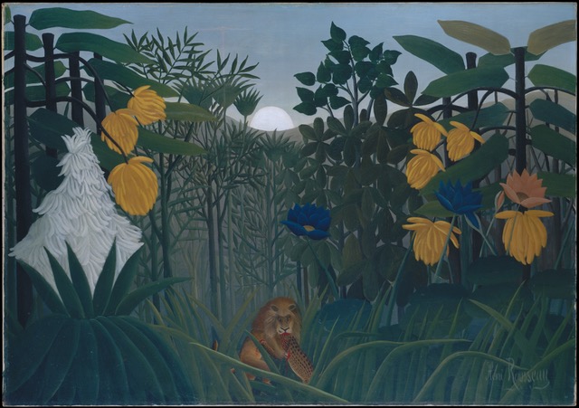 Painting "Repast of Lion" by French artist Henri Rousseau